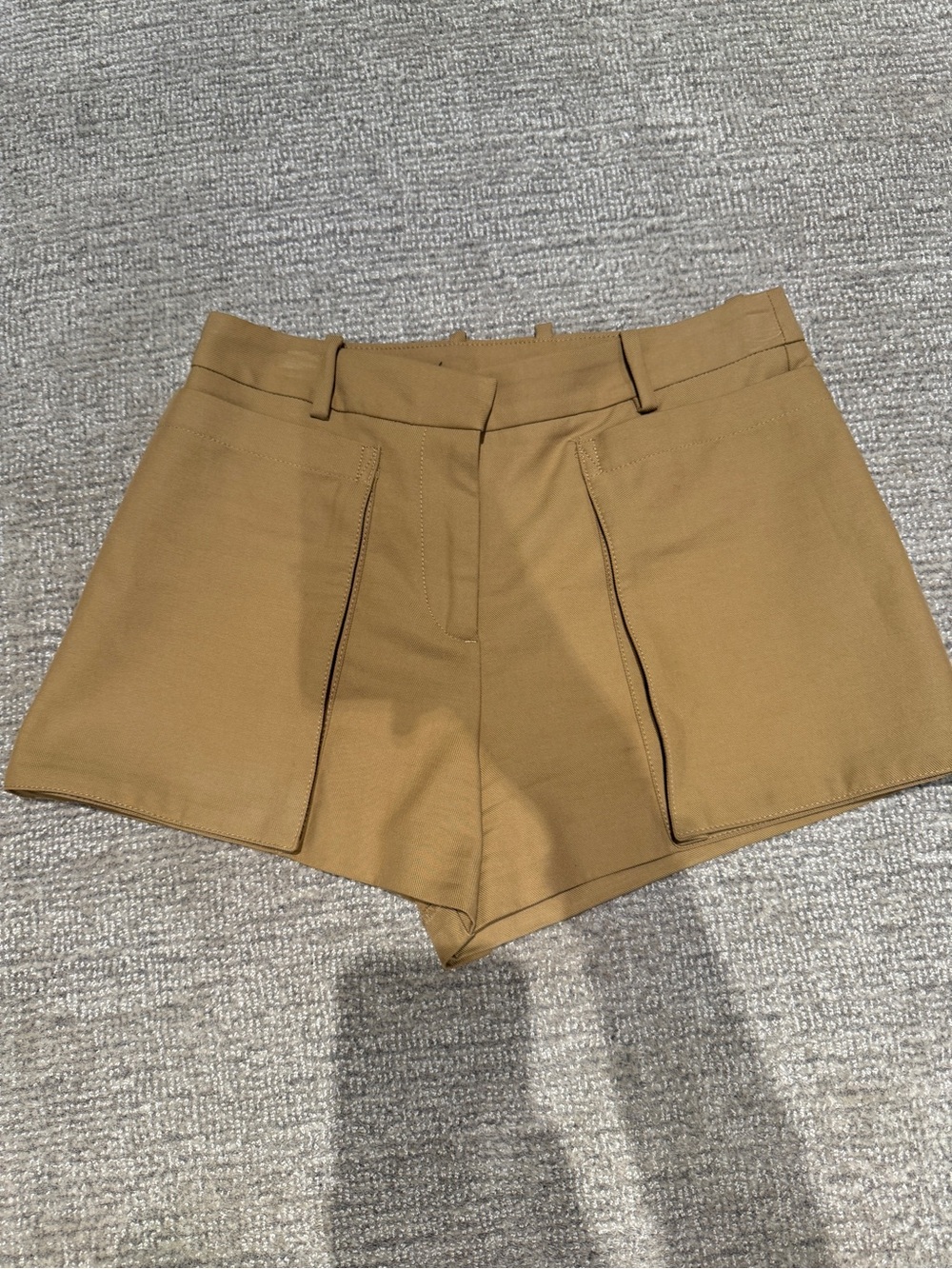 Zara Women’s Tan High-Waist Dress Shorts